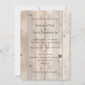 Cream White Wood Wedding Kaart (Voorkant)