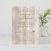 Cream White Wood Wedding Kaart (Staand voorkant)