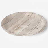 Cream White Wood Wedding Papieren Bordje (Gekanteld)