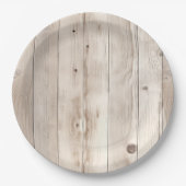 Cream White Wood Wedding Papieren Bordje (Voorkant)