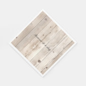 Cream White Wood Wedding Servet (Hoek)