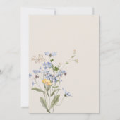 Cream Wildflower Garden Elegant Wedding Kaart (Achterkant)