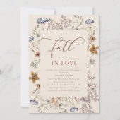 Cream Wildflower Herfst in Love Vrijgezellenfeest Kaart (Voorkant)