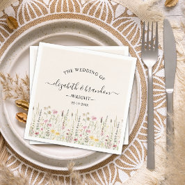 Cream Wildflower Wedding in Boho Style Servet