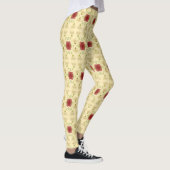Cream with Burgundy Floral Leggings (Rechts)