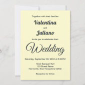 Cream With Slate Text Wedding Invitation Kaart (Voorkant)