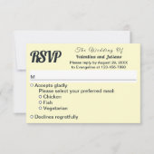 Cream With Slate Text Wedding RSVP (Voorkant)