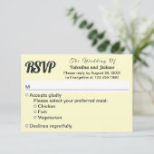 Cream With Slate Text Wedding RSVP (Staand voorkant)