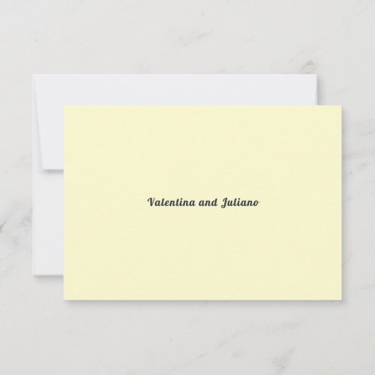 Cream With Slate Text Wedding RSVP (Achterkant)