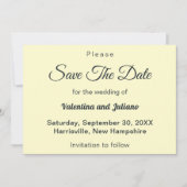 Cream With Slate Text Wedding Save The Date (Voorkant)