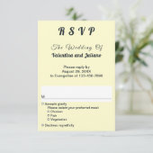 Cream With Slate Typography Portrait Wedding RSVP Kaartje (Staand voorkant)