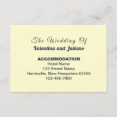 Cream With Slate Typography Wedding Accommodation Informatiekaartje (Voorkant)
