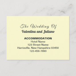 Cream With Slate Typography Wedding Accommodation Informatiekaartje