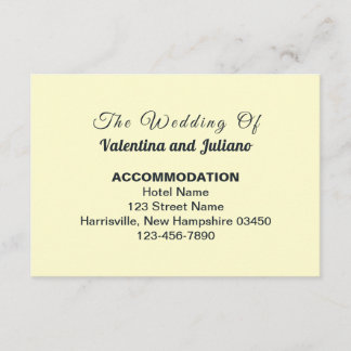 Cream With Slate Typography Wedding Accommodation Informatiekaartje