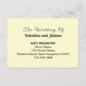 Cream With Slate Typography Wedding Gift Registry Informatiekaartje (Voorkant)