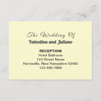 Cream With Slate Typography Wedding Reception Informatiekaartje