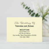 Cream With Slate Typography Wedding Reception Informatiekaartje (Staand voorkant)