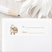 Cream Witte Kerstman Kerst- Etiket (Insitu)