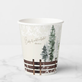 Cream Woodland Baby Het is koud Buiten II Papieren Bekers