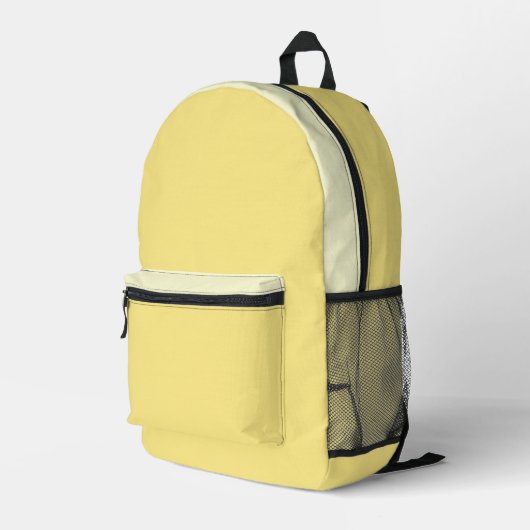 Cream-Yellow Backpack Bedrukte Rugzak (Achterkant Hoek Rechts)