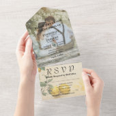 Cream Yellow Lemon Green Orchard Foto All In One Uitnodiging (Afscheurbaar)