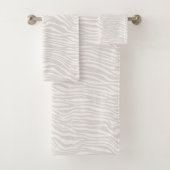 Cream Zebra Print Bad Handdoek (Insitu)