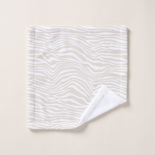 Cream Zebra Print Bad Handdoek (Wasdoekje)