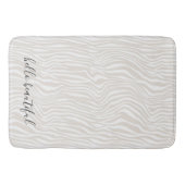 Cream Zebra Print gepersonaliseerd Badmat (Voorkant)