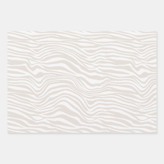 Cream Zebra Print Inpakpapier Vel (Voorkant 3)