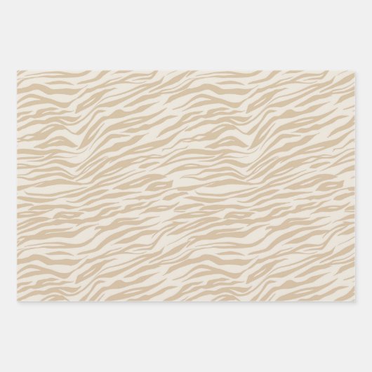 Cream Zebra Print Inpakpapier Vel (Voorkant)