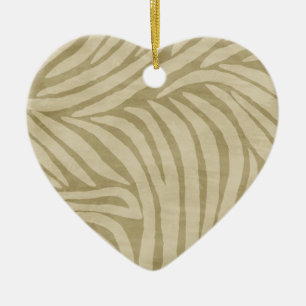 Cream Zebra Print Keramisch Ornament