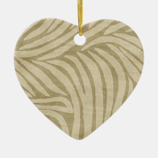 Cream Zebra Print Keramisch Ornament (Voorkant)