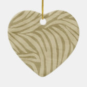 Cream Zebra Print Keramisch Ornament (Achterkant)