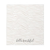 Cream Zebra Print Notitieblok (Voorkant)