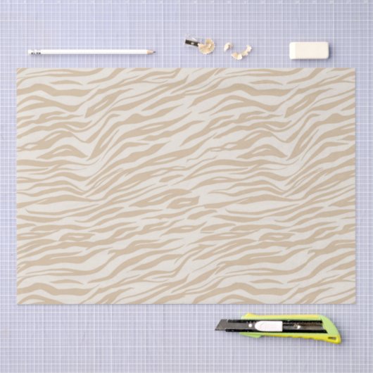 Cream Zebra Print Tissuepapier (Craft)