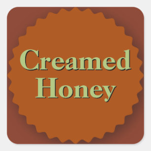 Creamed Honey Jar Dark Amber Vierkante Sticker