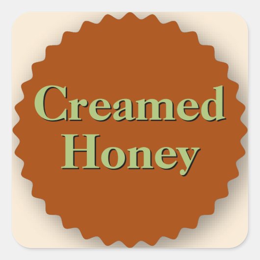 Creamed Honey Jar Goldenrod Vierkante Sticker (Voorkant)