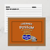 Creamed Possum Recipe Card Briefkaart (Voorkant / Achterkant)