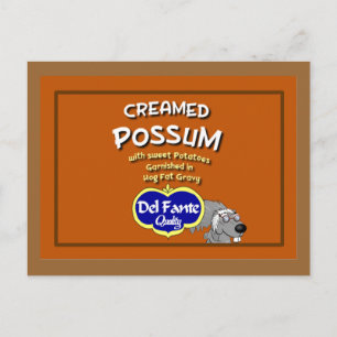 Creamed Possum Recipe Card Briefkaart