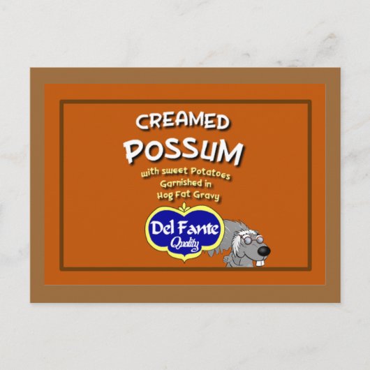 Creamed Possum Recipe Card Briefkaart (Voorkant)