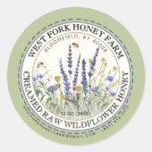Creamed Wildflower Honey Label with bijen (Voorkant)
