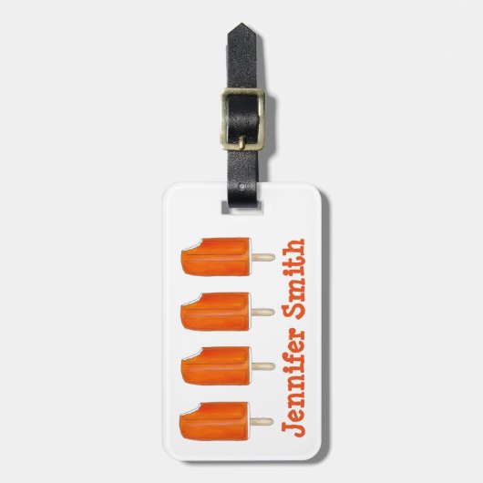 Creamsicle Oranje Creme Ice Cream Popsicle Pop Bagagelabel (Voorkant verticaal)