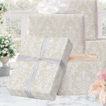 Creamy Almond White Damask Elegant Wedding Cadeaupapier<br><div class="desc">Een amandelwit en wit vochtig bruiloft verpakkingspapier.</div>
