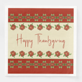 Creamy beige Oranje en groen  Servet