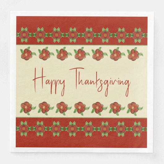 Creamy beige Oranje en groen  Servet (Voorkant)