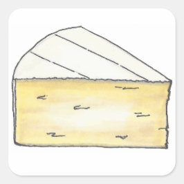 Creamy Brie Cheese Wedge Food Foodie Vierkante Sticker