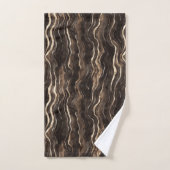 Creamy Brown Chocolate Gold Wavy Stripes  Bad Handdoek (Handdoek)