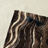 Creamy Brown Chocolate Gold Wavy Stripes  Strandlaken (In situ)