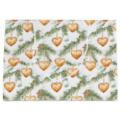 Creamy Caramel Hearts Christmas Tree Branches Groot Cadeauzakje (Voorkant)