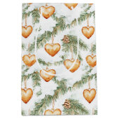 Creamy Caramel Hearts Christmas Tree Branches Medium Cadeauzakje (Voorkant)